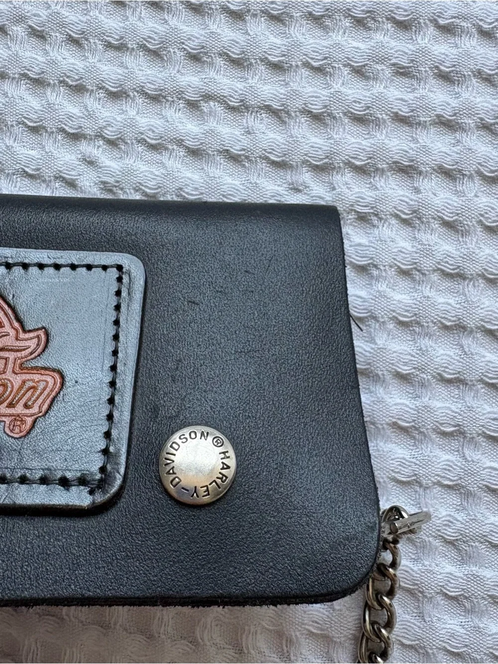 Harley Davidson Black Leather Biker Chain Wallet